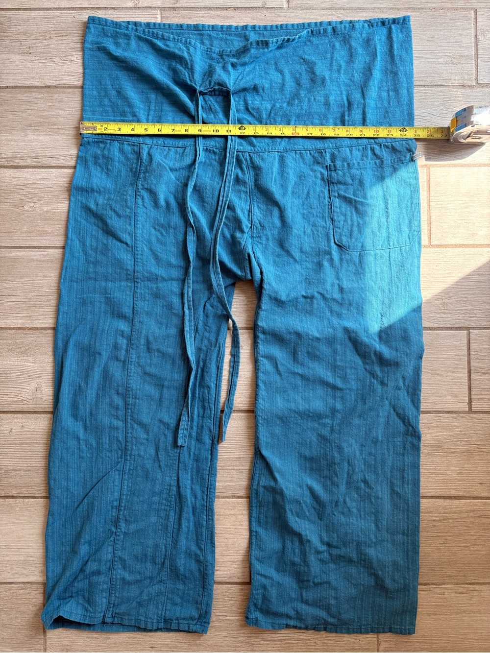 Blue Thai Fishermen Linen Pants 100% cotton unisex